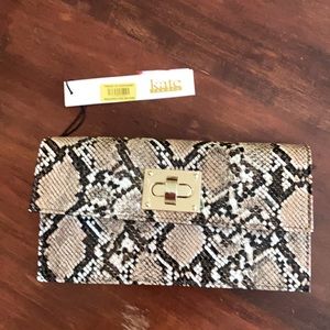 Kate Landry Faux Snakeskin Envelope Clutch